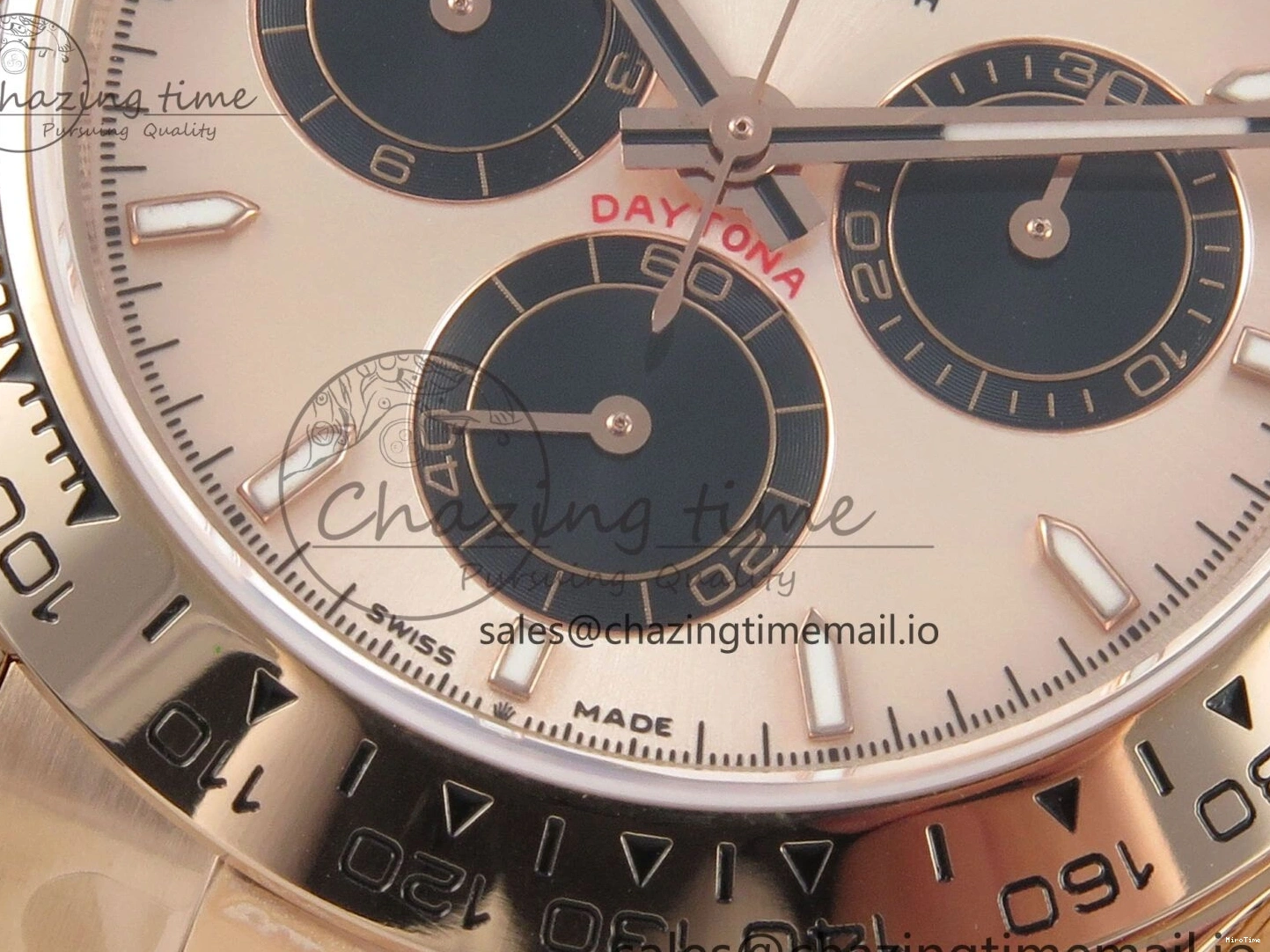 MiroTime 0130 WeatherProof Daytona 126505 RG Clean 1:1 Best Edition RG Champagne Stick Dial on RG Bracelet Super Clone DD 248